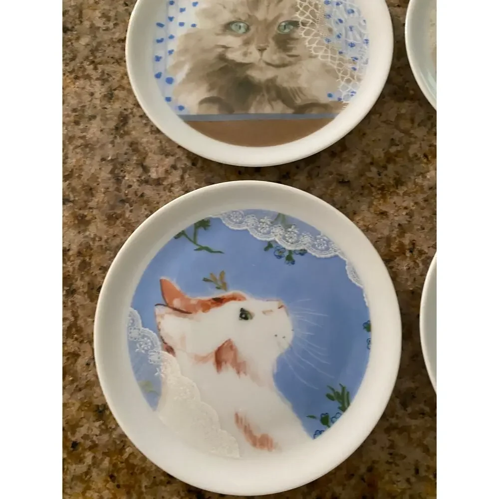 Vintage Cat Coasters by Minouettes new with original box